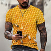 Hilarious Bee 3D Print Short Sleeve T-Shirt for Men - Embrace Casual Comfort and Harajuku Vibes in 2022!