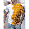 Hilarious Bee 3D Print Short Sleeve T-Shirt for Men - Embrace Casual Comfort and Harajuku Vibes in 2022!