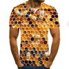 Hilarious Bee 3D Print Short Sleeve T-Shirt for Men - Embrace Casual Comfort and Harajuku Vibes in 2022!