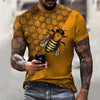 Hilarious Bee 3D Print Short Sleeve T-Shirt for Men - Embrace Casual Comfort and Harajuku Vibes in 2022!