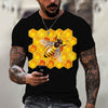 Hilarious Bee 3D Print Short Sleeve T-Shirt for Men - Embrace Casual Comfort and Harajuku Vibes in 2022!