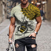 Hilarious Bee 3D Print Short Sleeve T-Shirt for Men - Embrace Casual Comfort and Harajuku Vibes in 2022!