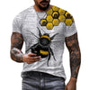 Hilarious Bee 3D Print Short Sleeve T-Shirt for Men - Embrace Casual Comfort and Harajuku Vibes in 2022!