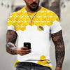 Hilarious Bee 3D Print Short Sleeve T-Shirt for Men - Embrace Casual Comfort and Harajuku Vibes in 2022!