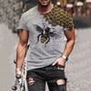 Hilarious Bee 3D Print Short Sleeve T-Shirt for Men - Embrace Casual Comfort and Harajuku Vibes in 2022!