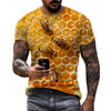 Hilarious Bee 3D Print Short Sleeve T-Shirt for Men - Embrace Casual Comfort and Harajuku Vibes in 2022!