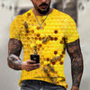 Hilarious Bee 3D Print Short Sleeve T-Shirt for Men - Embrace Casual Comfort and Harajuku Vibes in 2022!