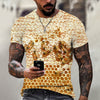 Hilarious Bee 3D Print Short Sleeve T-Shirt for Men - Embrace Casual Comfort and Harajuku Vibes in 2022!