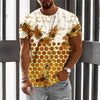 Hilarious Bee 3D Print Short Sleeve T-Shirt for Men - Embrace Casual Comfort and Harajuku Vibes in 2022!