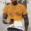 Hilarious Bee 3D Print Short Sleeve T-Shirt for Men - Embrace Casual Comfort and Harajuku Vibes in 2022!