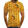 Hilarious Bee 3D Print Short Sleeve T-Shirt for Men - Embrace Casual Comfort and Harajuku Vibes in 2022!